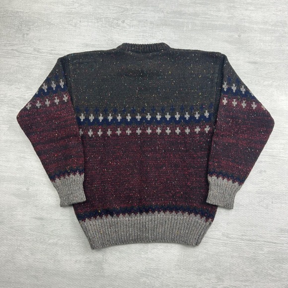 Vintage 90s Brain MacNEIL Sweater Size Medium Brown Pull Over Boho Geometric - Picture 4 of 5